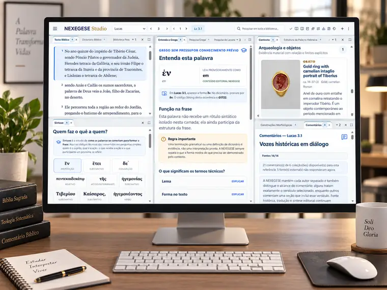 NEXEGESE Studio aberto em desktop